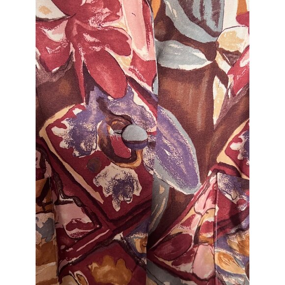 VTG Barrie Stephens 8 Women Abstract Floral Blazer Jacket Multicolor Rayon Lined - Picture 12 of 16
